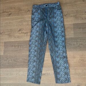 vintage 90s Y2K mesmerize blue snakeskin print high waisted pants